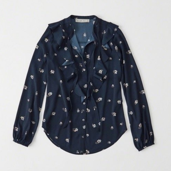 💙 Abercrombie Ruffled Blouse - Picture 1 of 6
